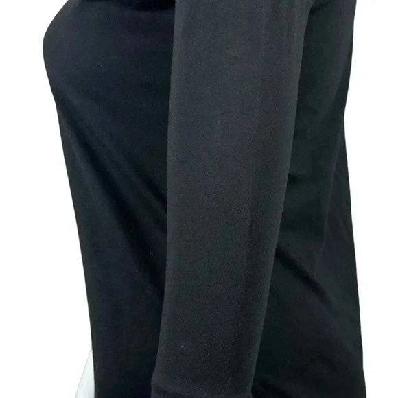 Michael Kors black linen top with gold beading on sleeve size large - Picture 8 of 9